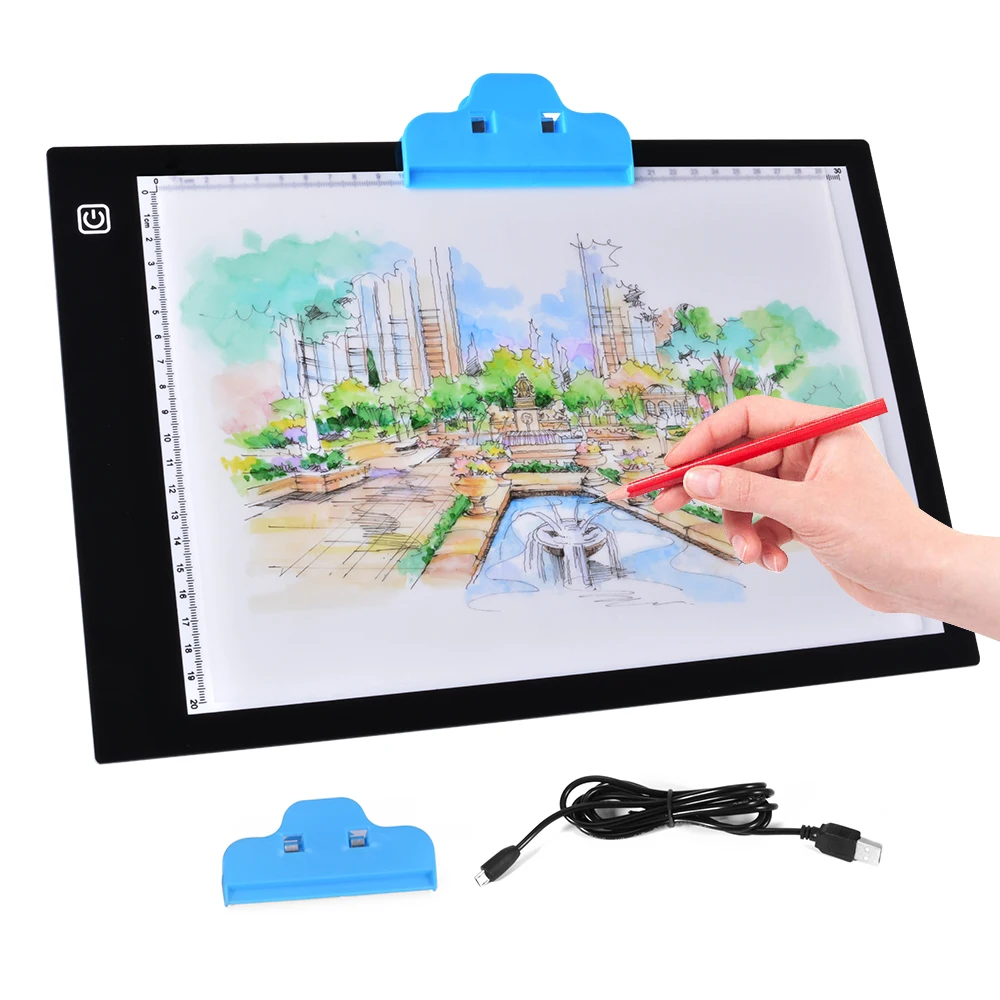  9.05'' x 12.4'' A4 LED Light Box Professional Animation Ultra Thin Drawing Board Touch Variable Ill
