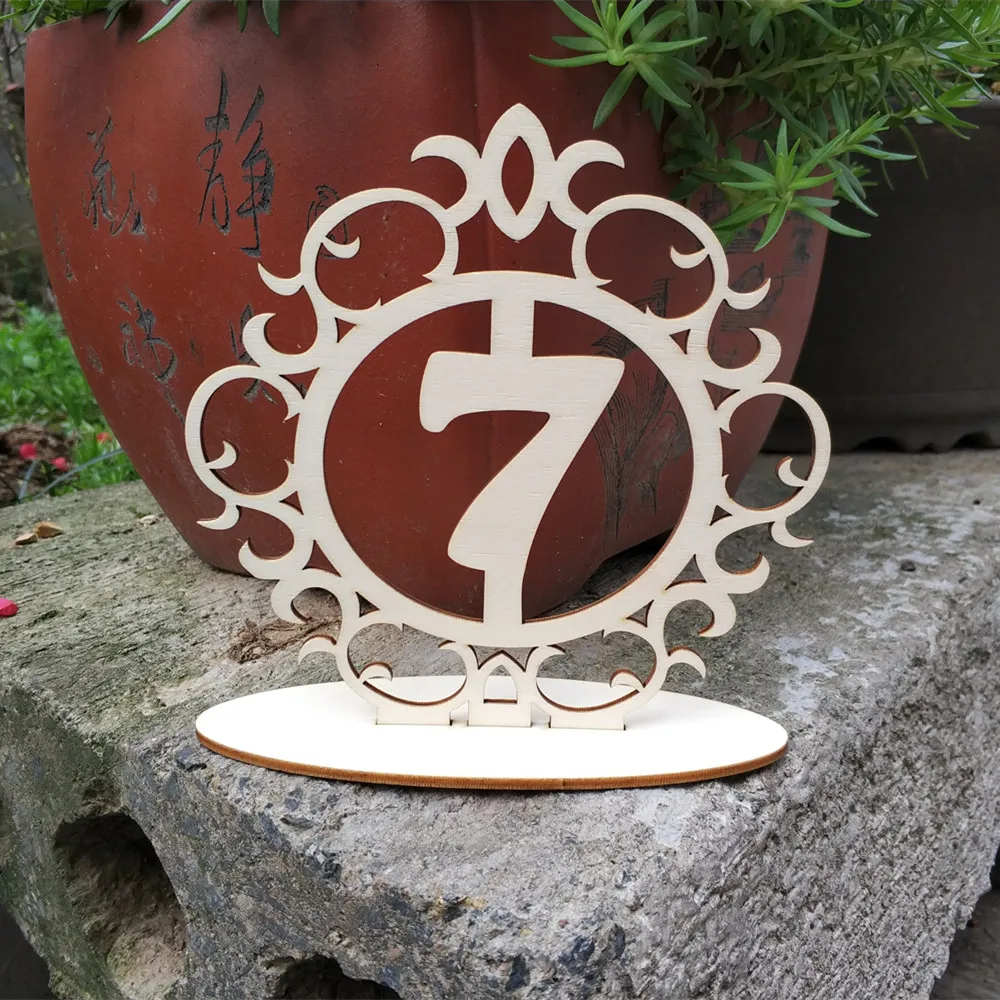 10pcs Floral Vintage Elegant Freestanding 3D Wood Table Number Stands Wedding Bridal Baby Shower Party Decoration | Дом и сад