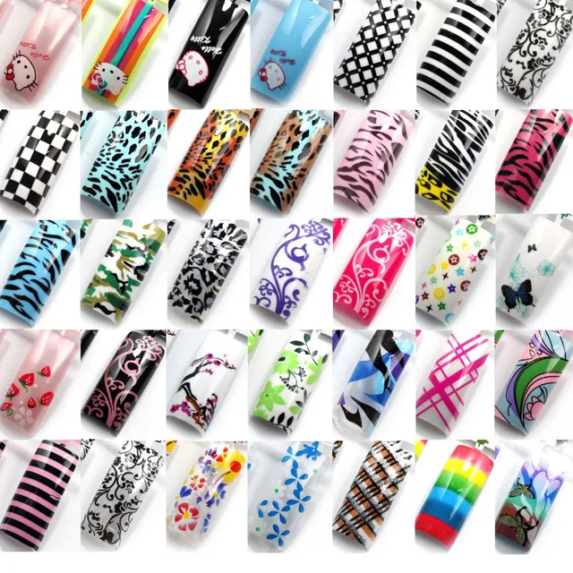 Airbrush Predesign Nail Art False French Acrylic Tips C70 Pcs In Airbrush Predesign Nail Art False French Acrylic Tips C70 Pcs
