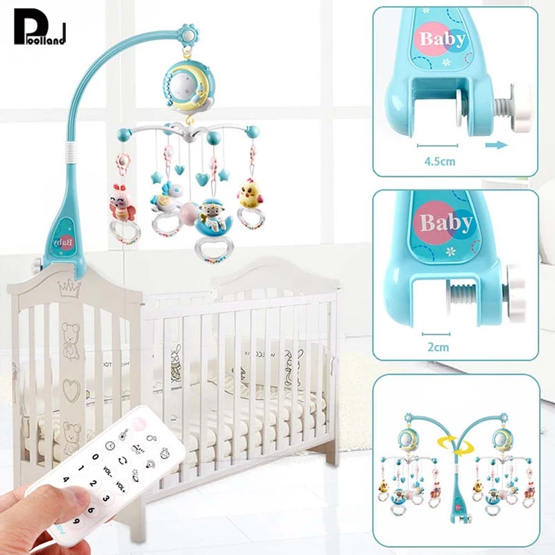 

Bed Bell Rattles Crib Baby Rotating Crib B Mobiles Toy Holder With Music Box Projection For 0-18 Months Newborn Infant