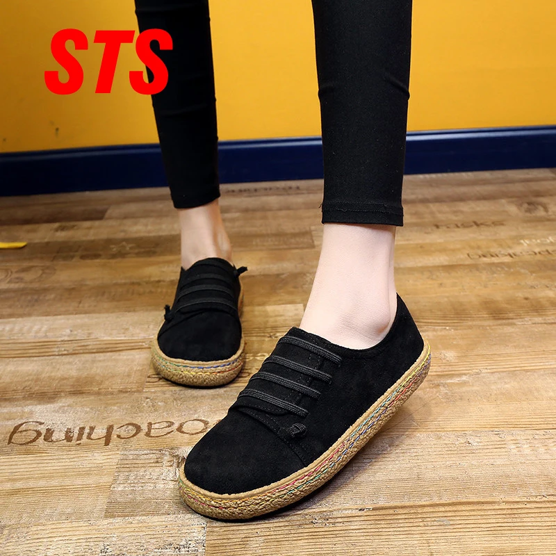 

STS BRAND 2019 Women Shoes Female Slip On Flat Loafers Fazz Oxford Shoes Women Casual Single Shoe Female Flats Sneakers Big Size