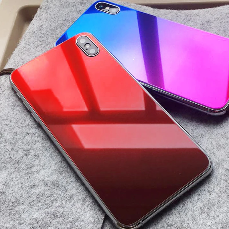 Роскошная цветная задняя пленка для iphone 6s 8 7 plus XS max XR защитное закаленное стекло