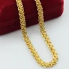 Fashion Long Men Women Unisex Yellow Jewelry Set  Yellow Gold Filled Plated Chain Necklace Bracelets Set Jewelry Helix Style ► Photo 2/5