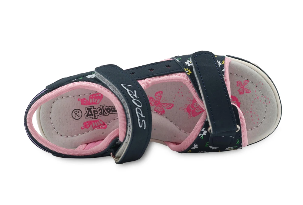 Apakowa Summer Children Shoes Girls Sport Beach Sandals with Arch Support Kids Hook-and-Loop Sandals for Girls EU Size 21-32
