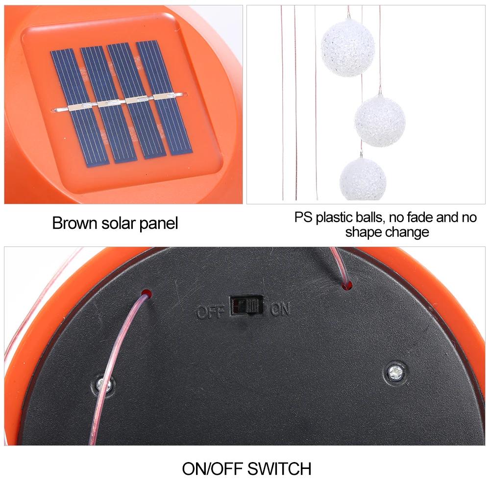 Изменение цвета солнечная лампа открытый светодиодный подвесной ночник солнечный свет сада ветряной колокольчик шесть шаров мобильный Романтический ветряной колокольчик