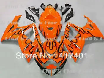 

black flame orange for GSX R600 R750 06-07 GSXR 600 750 GSXR600 GSXR750 GSX-R600 GSX-R750 K6 06 07 2006 2007 ABS fairing kit