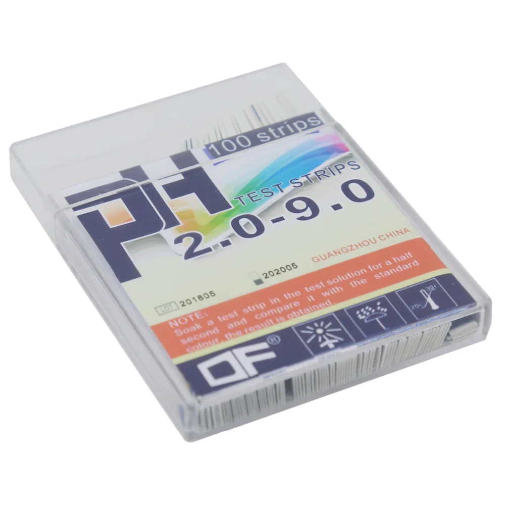 100 полосок в коробке PH Тест-Полоски Диапазон 2,0-9,0 индикаторная бумага тест er кислотные индикаторные полоски бумага PH скидка 20