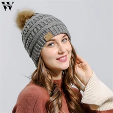 Вязаный Крючком Зимняя шерстяная одежда вязаная Лыжная Шапка Череп Slouchy шапки для женщин шапка вязаная черный Шапки Осенняя шляпа толстые и теплые капот