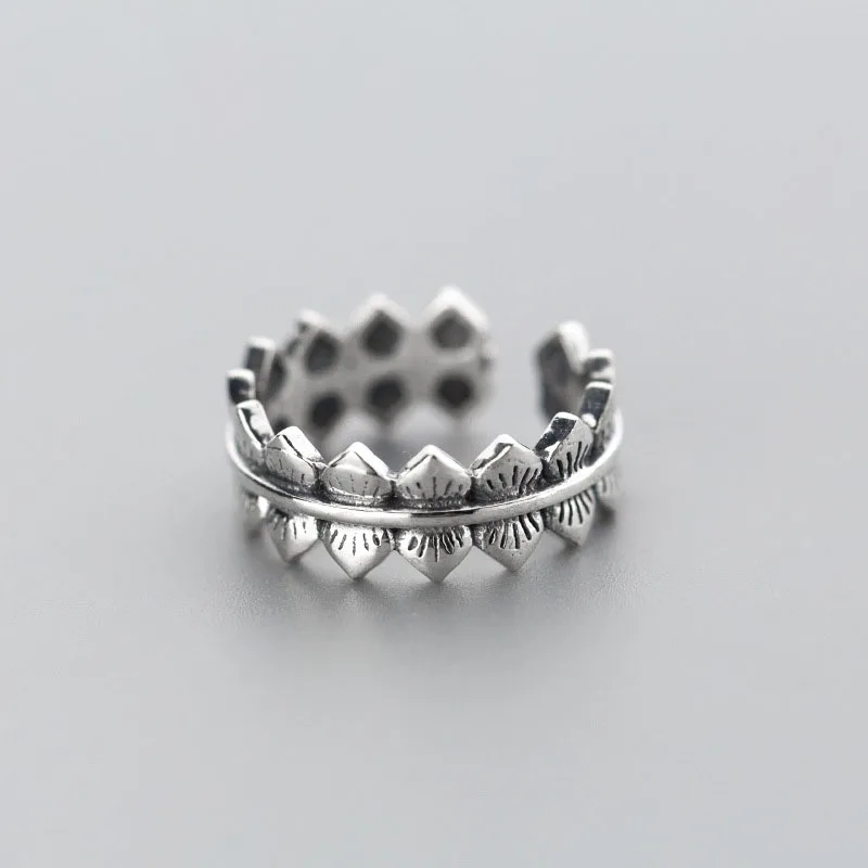 

Vintage Flower Petals Solid 925 Sterling Silver Adjustable Ring