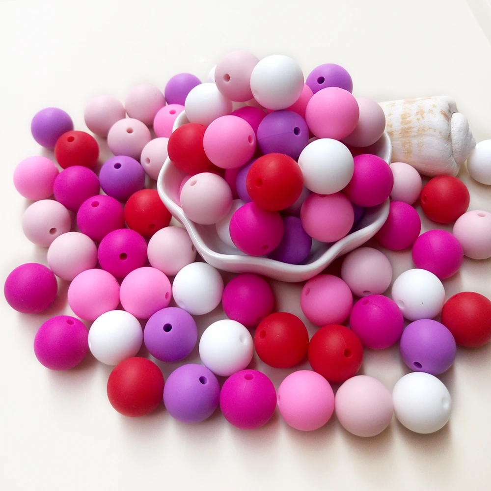 BOBO.BOX 300pcs Silicone Beads 12mm Food Grade Baby Teethers Beads Round Pacifier Chain Accessories Baby Silicone Teething Toys