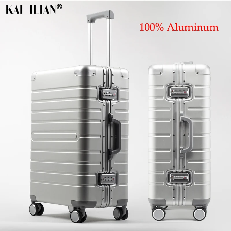 100 Cheap aluminum travel suitcase on wheel carry on business trolley