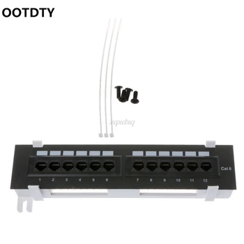 

12 Port CAT6 Patch Panel RJ45 Networking Wall Mount Rack Mount Bracket Whosale&Dropship