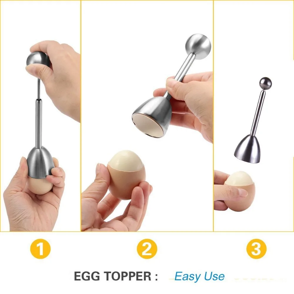 Egg Cracker Topper Set Soft Hard Boiled Eggs Separator Holder