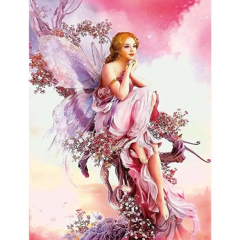 5d fairy butterfly mosaic portrait diy diamond embroidery