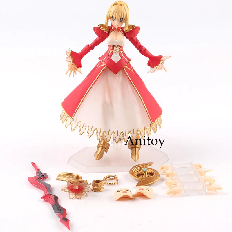 Fate/EXTELLA Nero Claudius Red Saber Doll Figma 370 PVC Action Figure Fate Extella Collectible Model Toy - Цвет: in bag