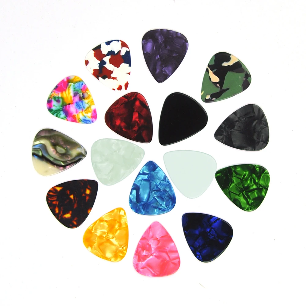 

Lots of 100pcs Celluloid Guitar Picks Medium 0.71mm Multi Colors