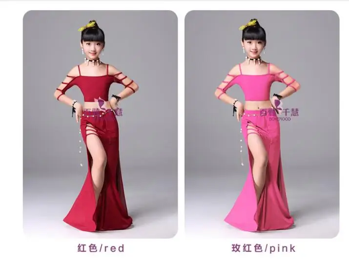 

New Summer Girls Belly Dancing Costume Child Oriental Dance Costumes Indian Dancing Performance Dresss For Kids