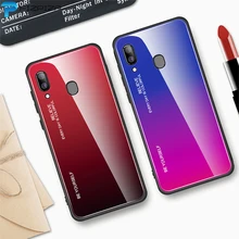 На заднюю панель с полной защитой чехол s Покрытие градиент чехол для samsung Galaxy A30 A50 A20 A70 A10 M10 M20 M30 A20E чехол из закаленного стекла для телефона