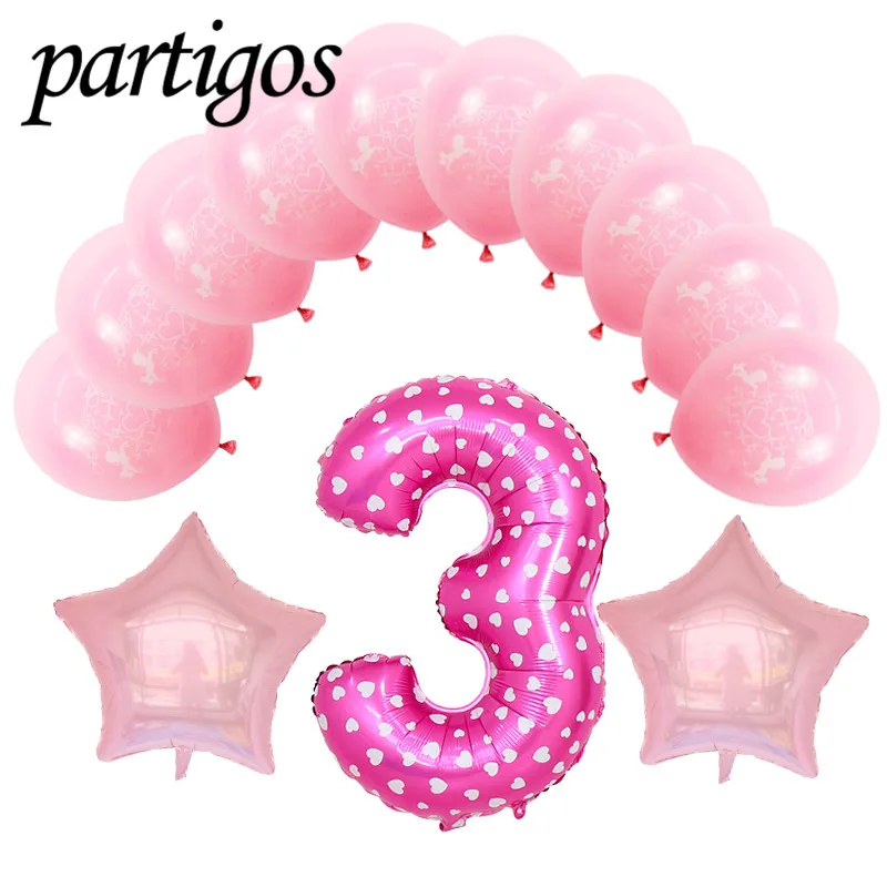 13 шт. розовый и голубой номер 2 фольги Воздушные шары набор 2 день рождения Globos для маленьких мальчиков и девочек с днем рождения Декор поставки детские игрушки