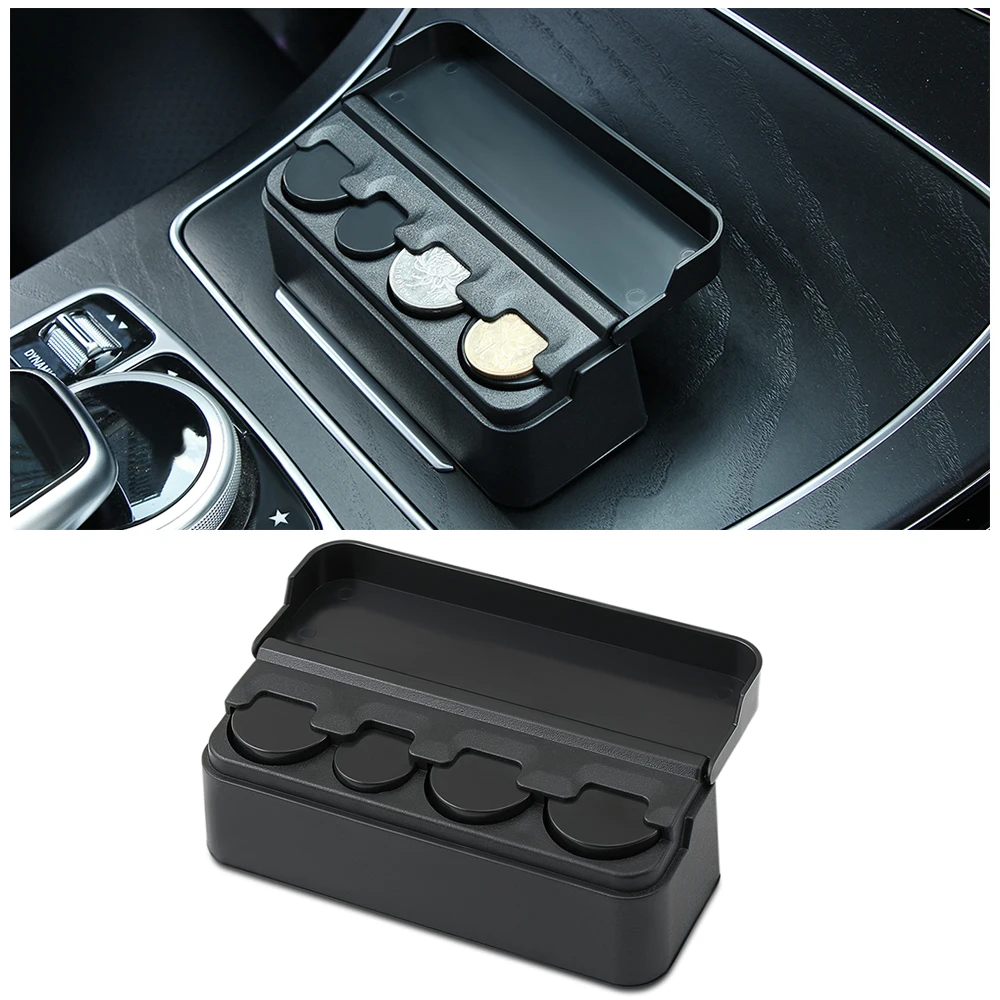 

Car Coin Holder Case Storage Box For BMW E90 F30 F10 Audi A3 A6 C5 C6 Opel Insignia Alfa Romeo Ssangyong Accessories