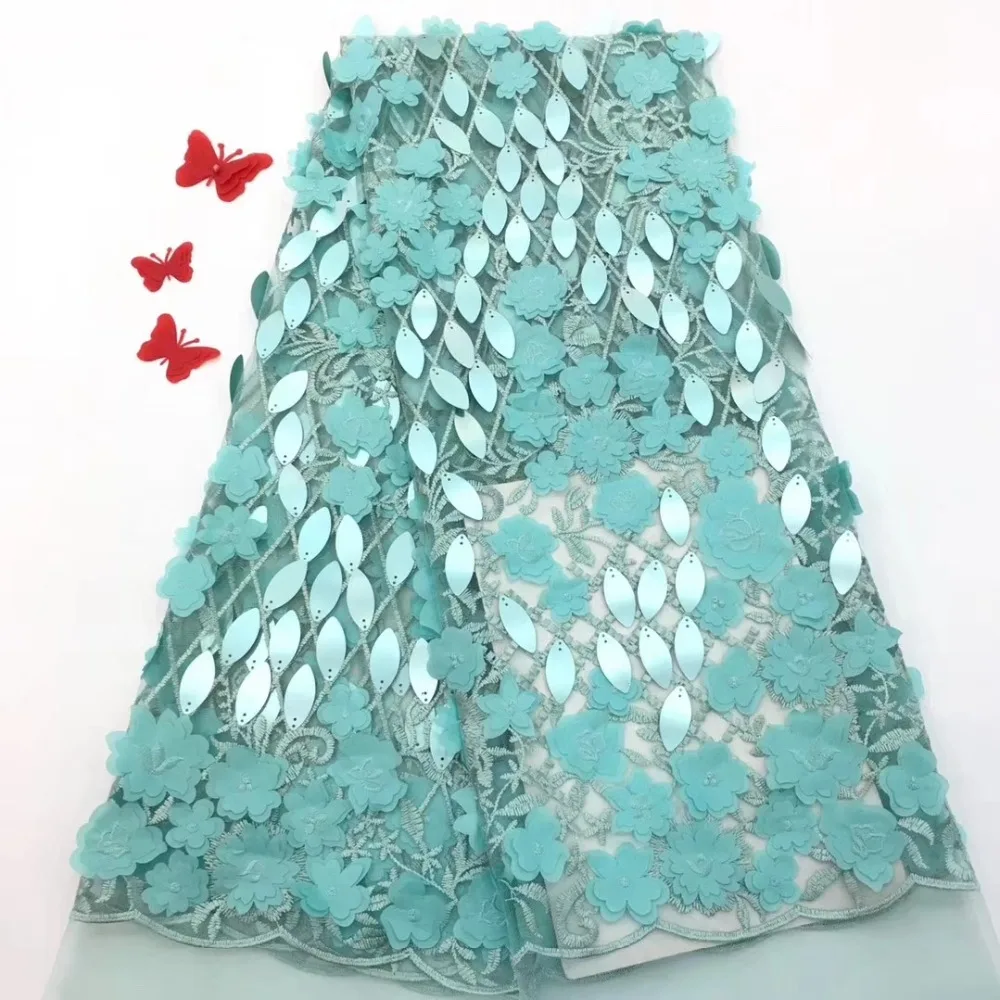

African Lace Fabric High Quality french net lace fabric sequins Embroidered Tulle Lace Fabric For Wedding DPDE034