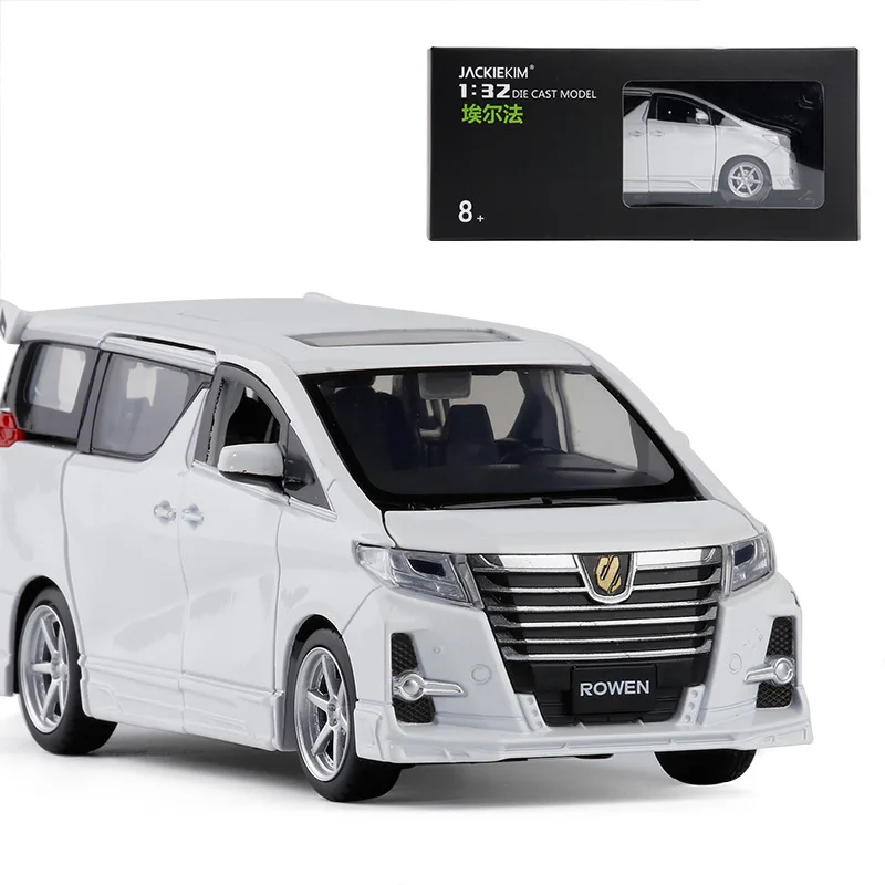 

JK 1/32 Scale Sound&Light Car Model Toys TOYOTA Alphard Rowen MPV Diecast Metal Pull Back Car Model Toy For Gift,Kids,Collection