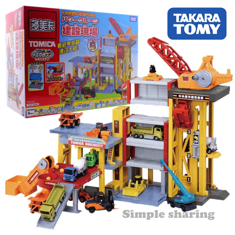 Takara Tomy Tomica Town Build City power Crane Строительная площадка развивающие игрушки Миниатюрный кран грузовик