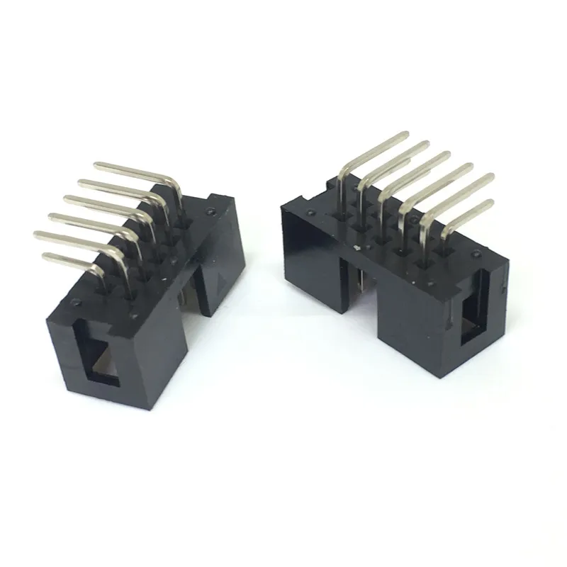10PCS DC3 10P  2.54mm Socket Header Connector ISP Male Double-spaced Straight IDC JTAG bend  3