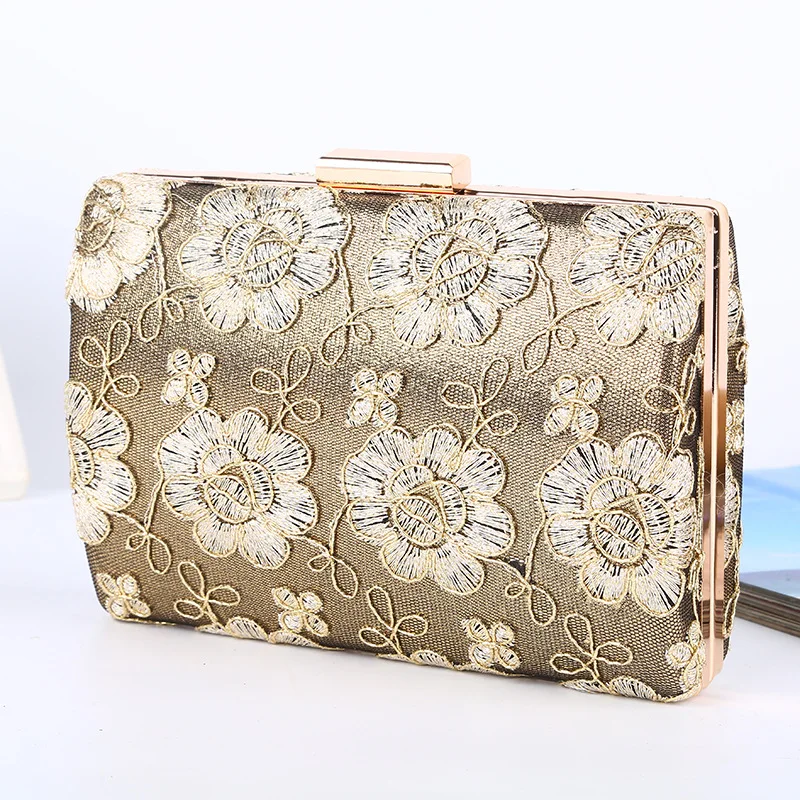 

Evening Bag Organizer Wallet Womens Noble Golden Flowers Evening Golden Bag Wedding Purse Bridal Prom Handbag Party Bag ZB-20