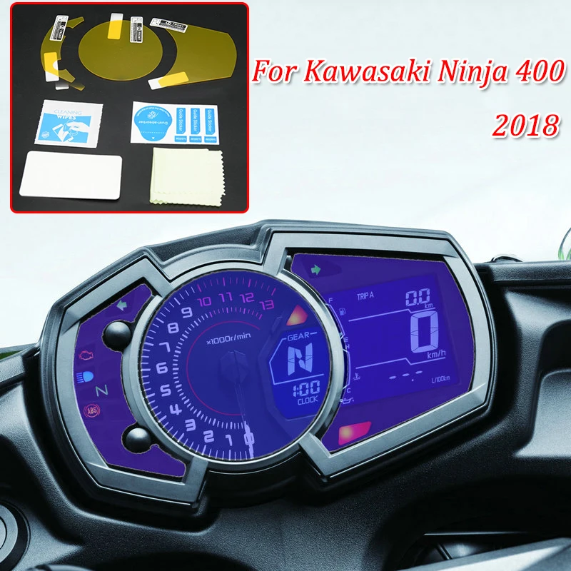  Ninja 400 moto Cluster Scratch Protection Film Instrument Dashboard Cover Guard TPU Blu-ray for Kawasaki 2018 Ninja 400   (1)