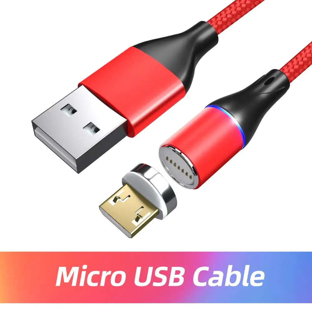 ANMONE Магнитный кабель Micro USB кабель 3A быстрое зарядное устройство Быстрая зарядка Магнитный провод Android зарядный шнур для телефона планшета - Цвет: Red Magnetic cable