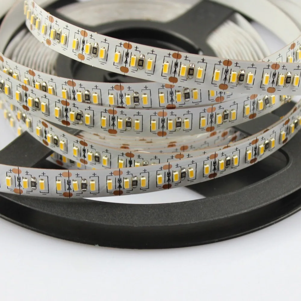 Светодиодные ленты 3014 204 LED/метр DC12V Водонепроницаемый белый/теплый белый супер яркий гибкий свет 5 м/лот Бесплатная доставка