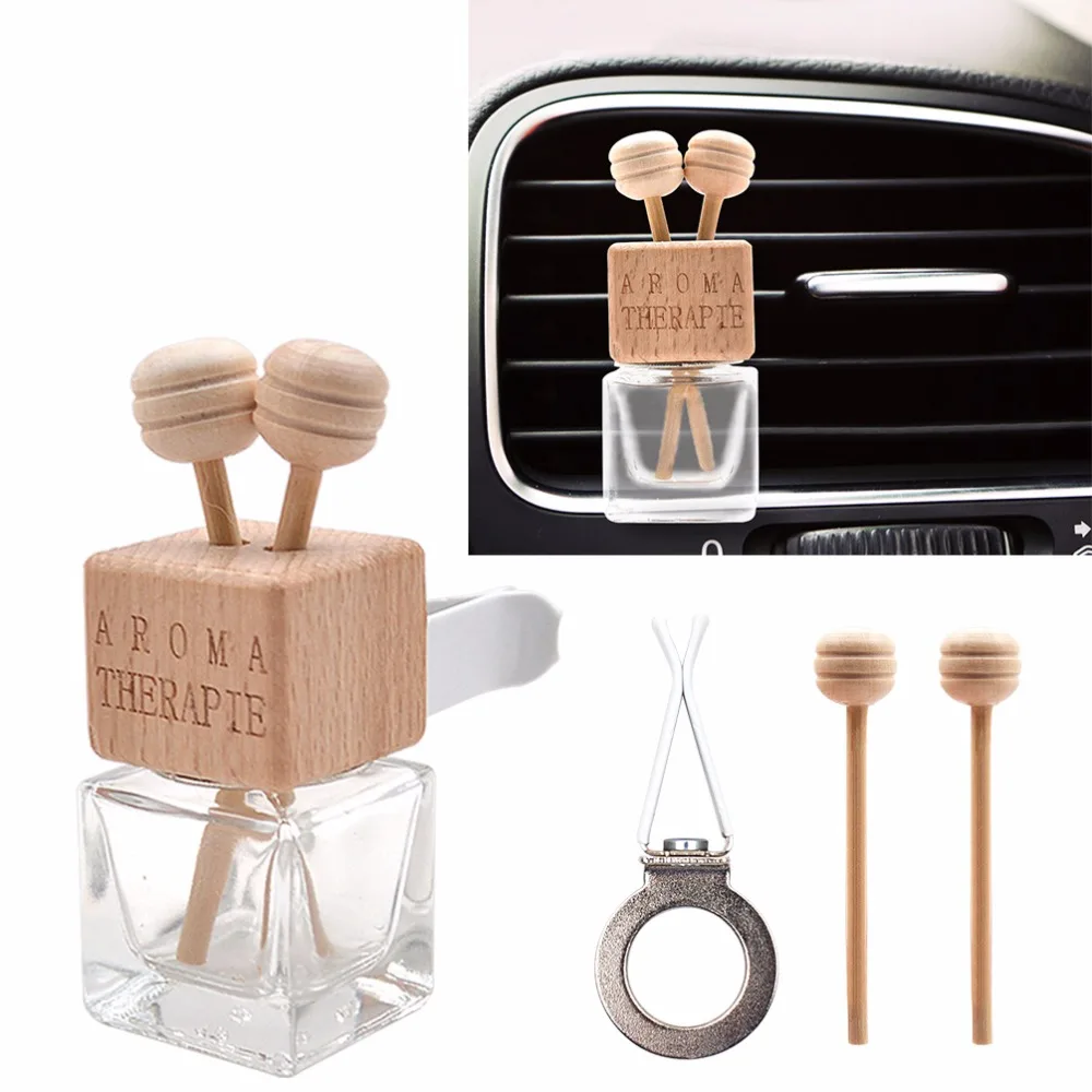 Car Air Freshener Hanging Glass Bottle Without Liquid Perfume Clip