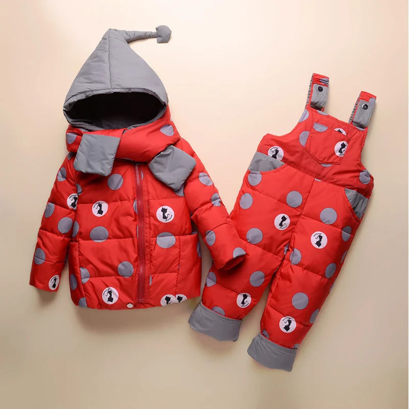 red Новинка года, комплекты детской одежды для русской зимы Одежда для маленьких девочек, куртки-парки для мальчиков Детское пальто пуховая зимняя одежда для малышей - Цвет: red