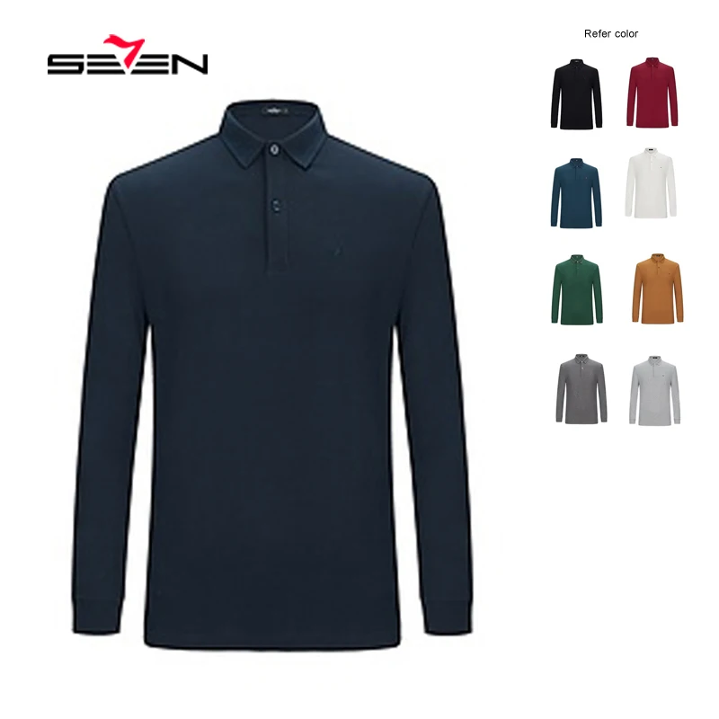 Seven New Polo рубашка мужская плюс размер 3XL 4XL брендовая поло с длинным рукавом