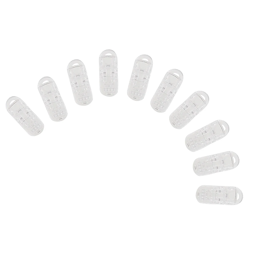 10 Pieces Clear Pacifier Clips Clips Suspender Clips with Gripping Teeth for Baby Infant Bibs Burps Acce