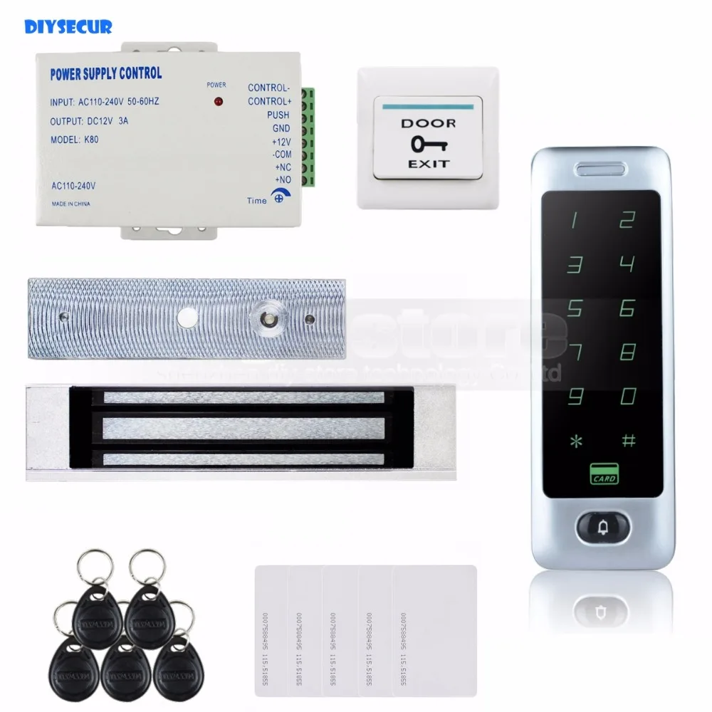 DIYSECUR 125KHz RFID Reader Password Keypad Door Access Control font b Security b font System Kit