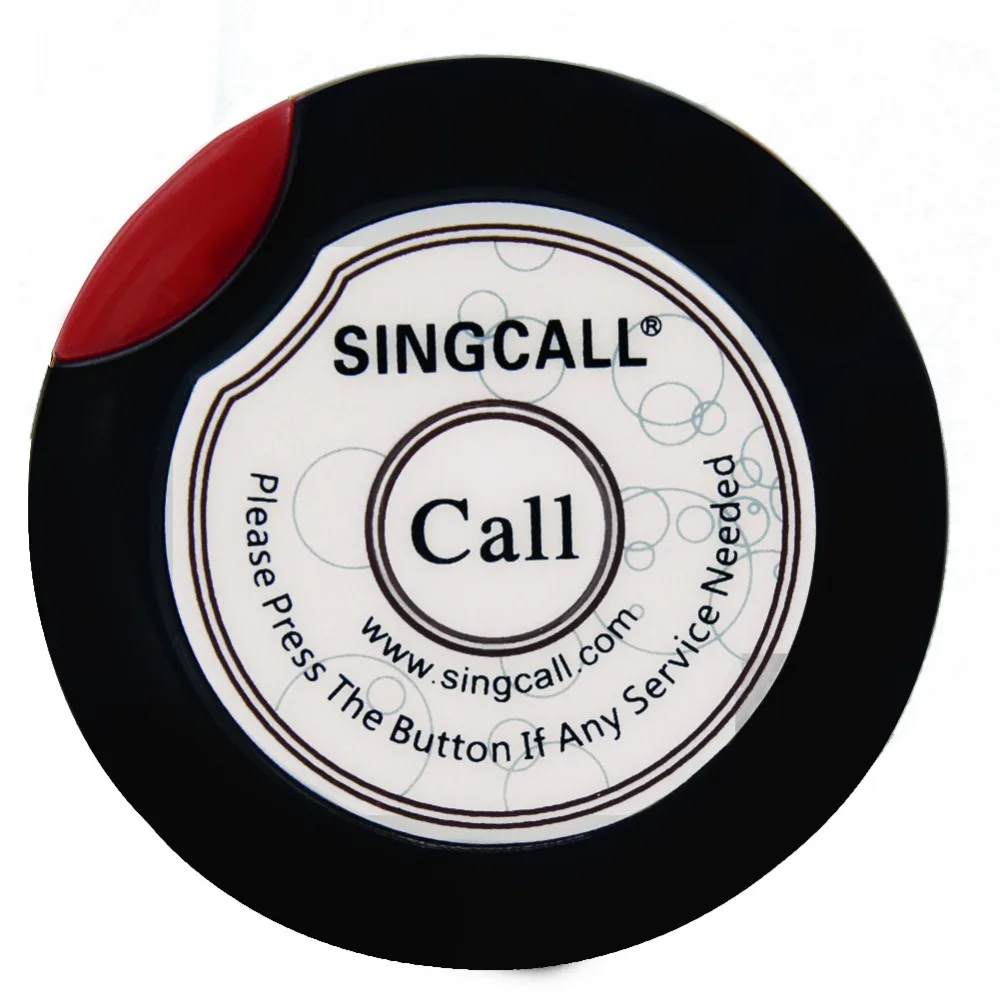 SINGCALL Wireless Restaurant Calling System, for Waiter, Coffee Shop, 10 One-Button Pagers and 1 APE6600 Watch Receiver