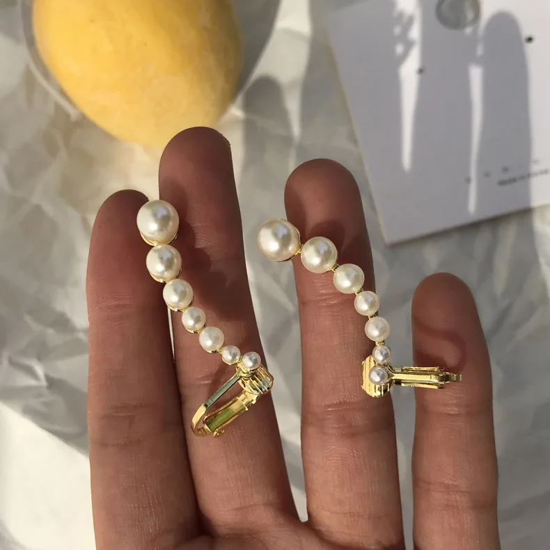 Серьги с имитацией жемчуга модные серьги каффы для женщин новые клипсы подарок