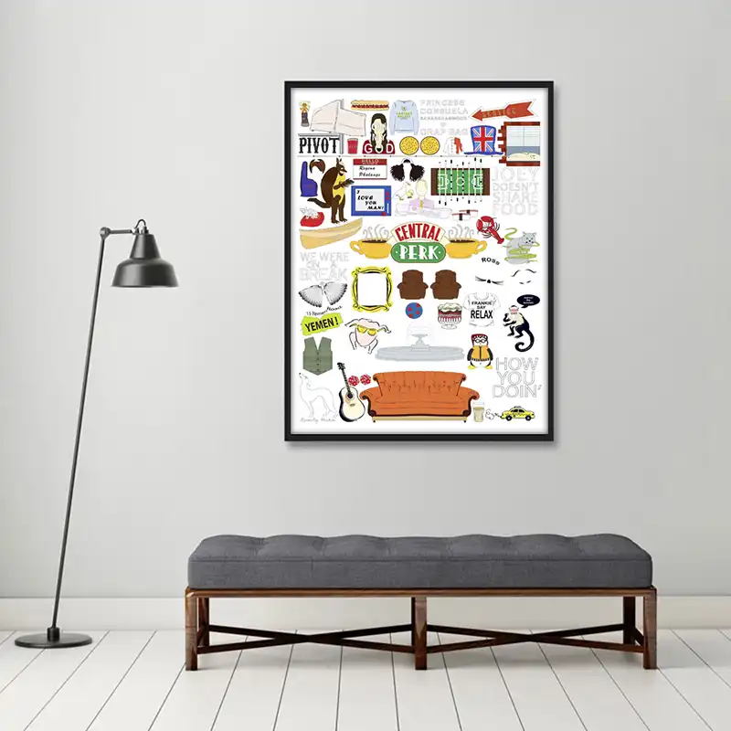 Friends TV Show Series Quotes Doodles Canvas Posters Prints Wall Art