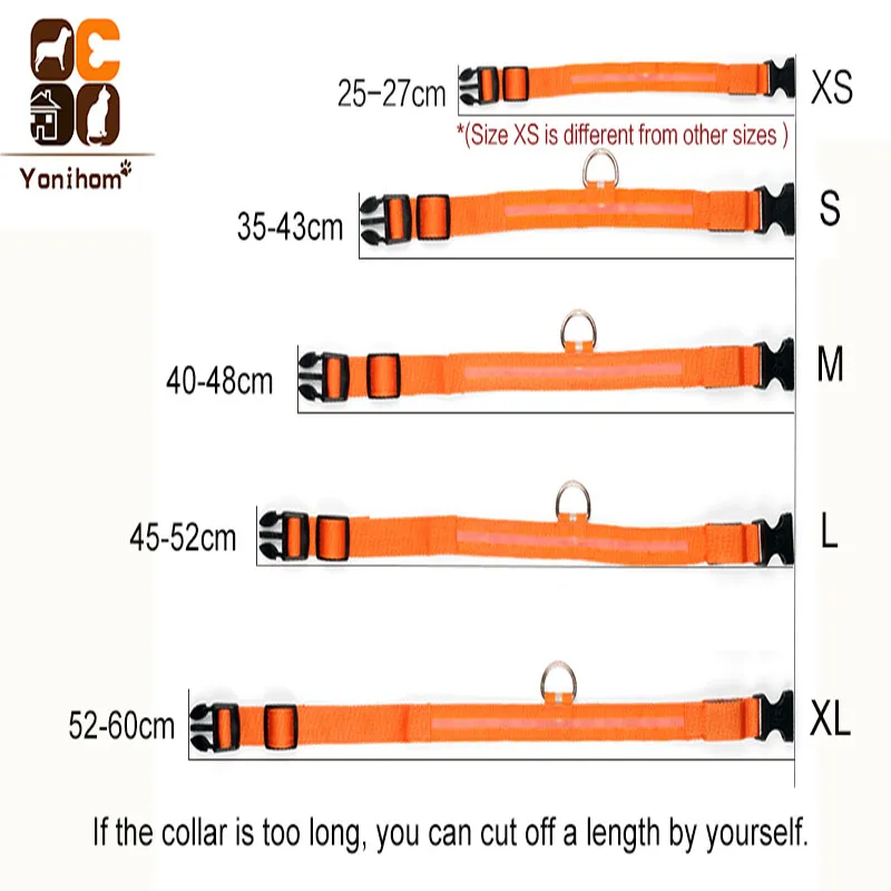 Dog Collar Nylon LED Glowing Pet Dog Collar Luminous Adjustable Collar Perro for Small Dog Cat Puppy LED Light Night Safety XS Dog Collar Nylon LED Glowing Pet Dog Collar Luminous Adjustable Collar Perro for Small Dog Cat Puppy LED Light Night Safety XS