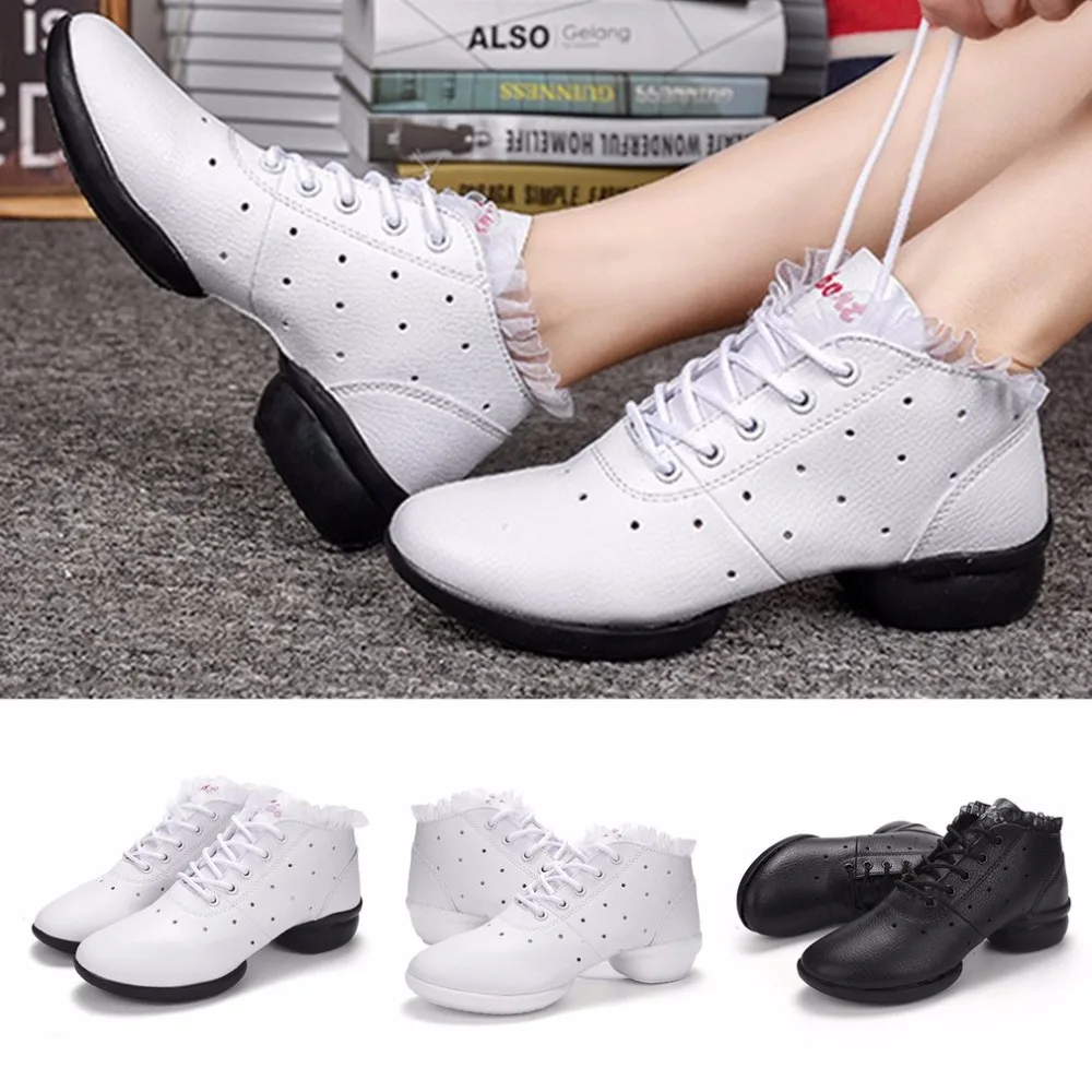 Women Dancing Shoes Spring Fall Soft Sole Breathable Square Gymnastics
