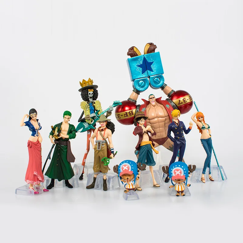 

10pcs/set One Piece 2 Years Later Hobbies Action Figures Color Box Toys For Children Luffy Nami Roronoa Zoro Christmas