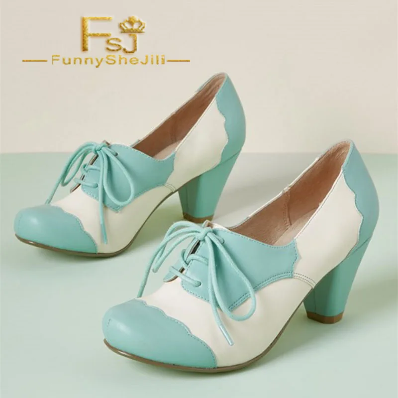 white_and_blue_lace-up_heels_cone_heels_vintage_shoes_2_