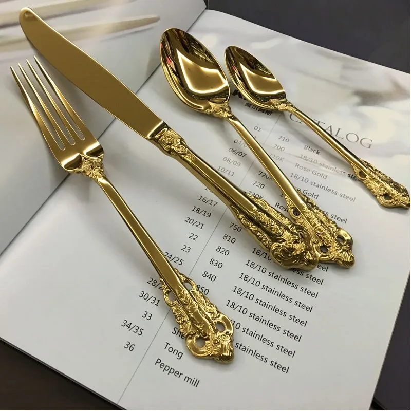 golden flatware set 