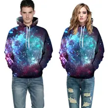 Пары мужчин и женщин 3D графический принт Толстовка свитер куртка пуловер Топ звездное небо QYDM075