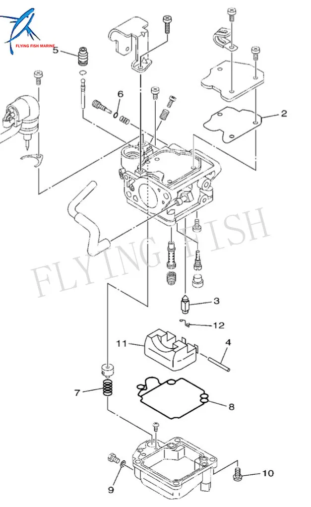 Kit de Reparo de Carburador de Motor de Barco para Yamaha Tempos F25d F25l F25s T25la 4 25hp F25 T25 6 de barco, para yamaha 4 tempos 25hp f25 t25 f25d f25l f25s t25la