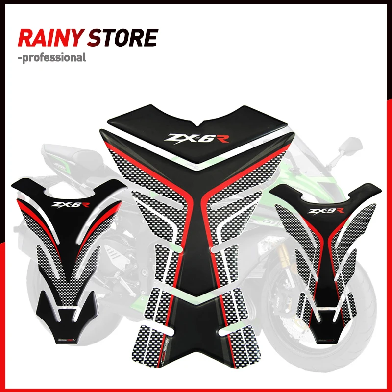 

3D Motorcycle Tank Pad Protector Decal Stickers Case for Kawasaki ZX6R ZX-6R ZX-6RR Tank