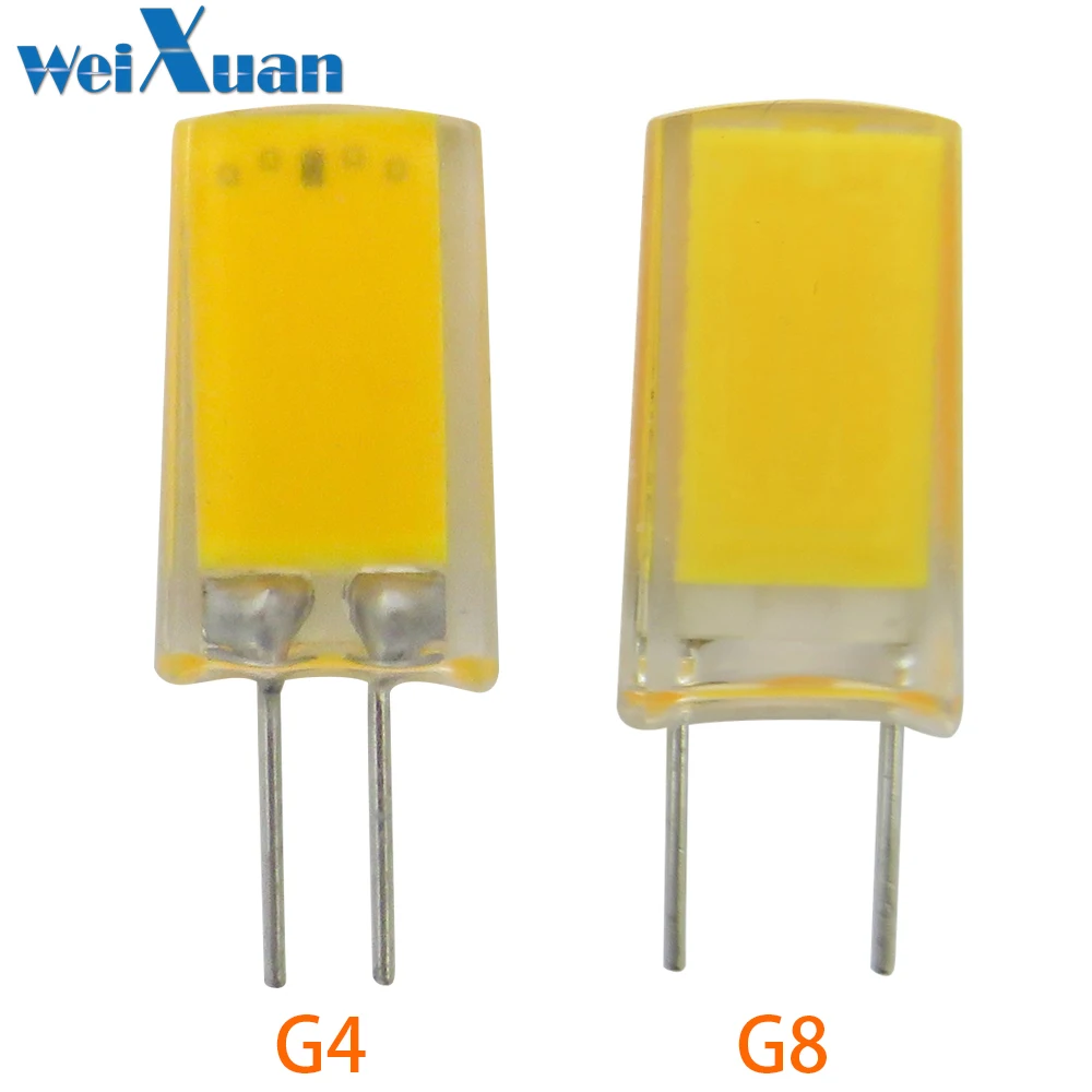 

G4/G8 Bi-pin Base LED Lamp 1909 COB Epistar Chip 2W 110V/220V No Dimmable White Warm White for Crystal Chandelier Light 1pc