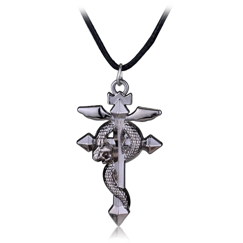 Fullmetal Alchemist Edward Necklace Elric's Flamel Cross Symbol Pendant ...